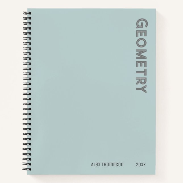 Cuaderno Geometría monogramada simple apariencia moderna az (Anverso)