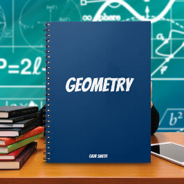 Cuaderno Geometría Personalizada Simple Azul Real