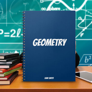 Cuaderno Geometría Personalizada Simple Azul Real