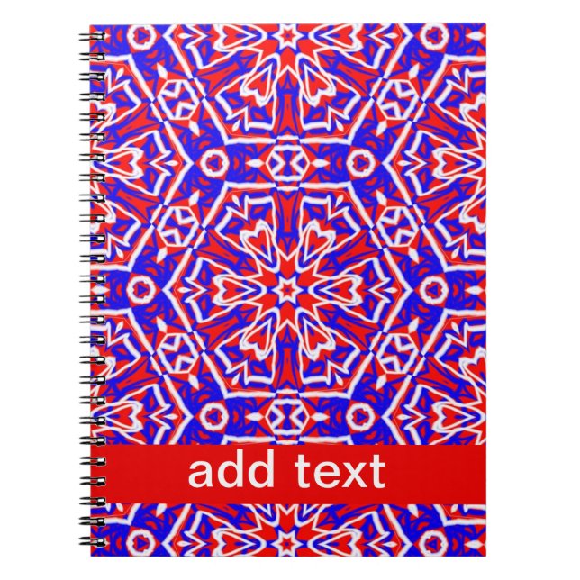 Cuaderno Geometría roja, blanca y azul (Frente)