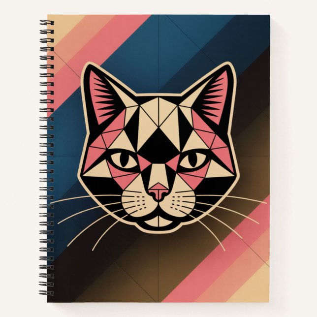 Cuaderno "Geometric Cat  | Retro Modern Polygonal Cat art  (Anverso)