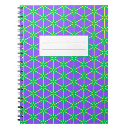 Cuaderno Geometric Starburst in Purple, Green and Yellow
