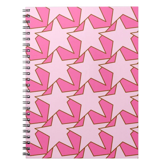 Cuaderno Geométrica de estrella moderna - rosa claro y prof (Frente)