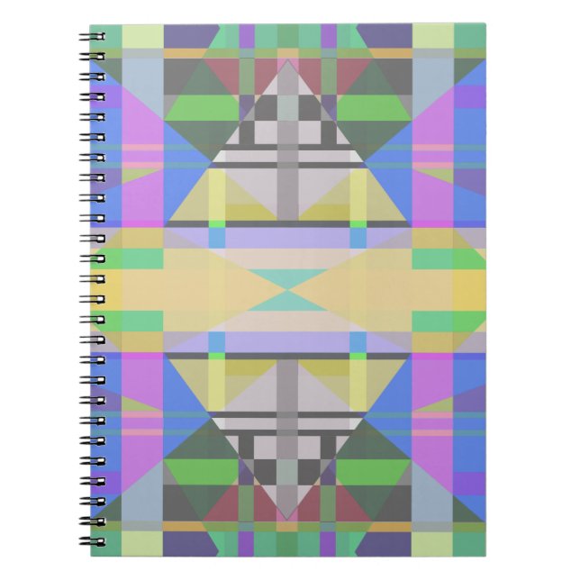 Cuaderno Geométrica de púrpura azul verde amarillo (Frente)