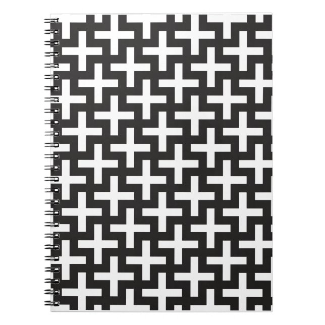 Cuaderno Geométrica en blanco y negro (Frente)