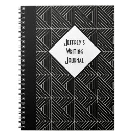 Cuaderno Geométrica en blanco y negro de personalizable