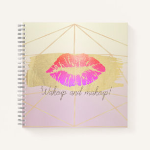 Cuaderno Geométrica Girly, Trazo De Cepillo De Oro, Ligas P