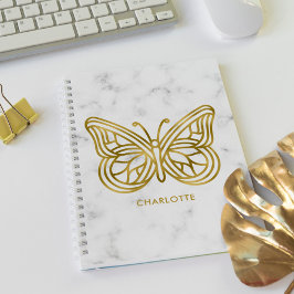 Cuaderno Geométrica Impresa de la Mariposa de Oro Personali