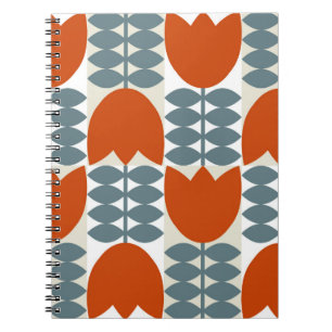 Cuaderno Geométrico abstracto moderno con flores estilizada