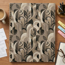 Cuaderno Geométrico Abstracto Neutral Elegante