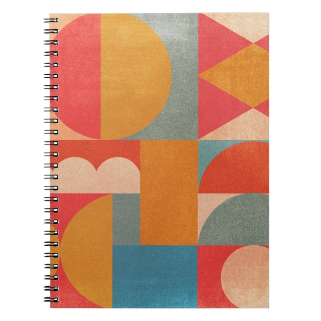 Cuaderno Geométrico abstracto: textura de papel de época (Frente)