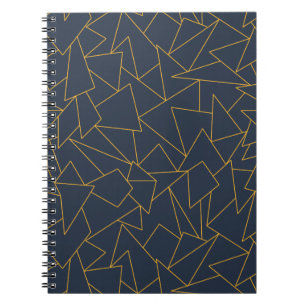 Cuaderno Geométrico azul marino y oro