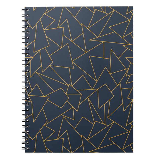 Cuaderno Geométrico azul marino y oro (Frente)