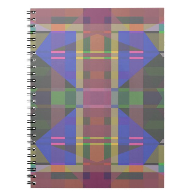 Cuaderno Geométrico coloreado del arcoiris pastel (Frente)