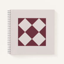 Cuaderno geométrico de ciruela profunda y gris per