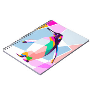 Cuaderno Geométrico de color pingüino   Regalo artístico