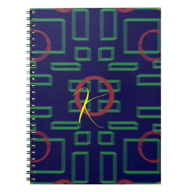 Cuaderno Geométrico de cuadrados azules (Frente)