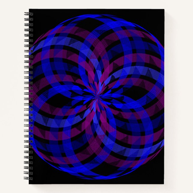 Cuaderno geométrico de espiral con flor de pétalo  (Anverso)
