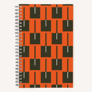 Cuaderno geométrico de naranja y oliva quemada