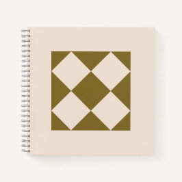 Cuaderno Geométrico de Oliva Elegante y Crema