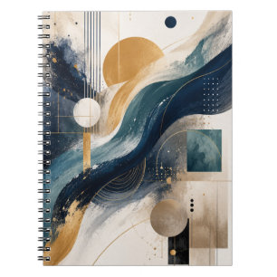 Cuaderno geométrico de onda abstracta elegante
