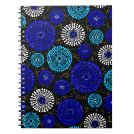Cuaderno geométrico de ráfaga solar azul africano