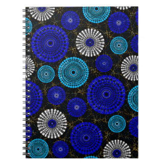 Cuaderno geométrico de ráfaga solar azul africano