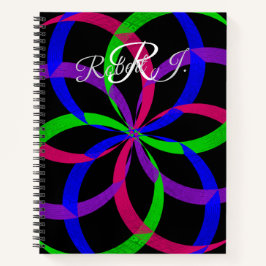 Cuaderno geométrico en espiral de figura 8 multico