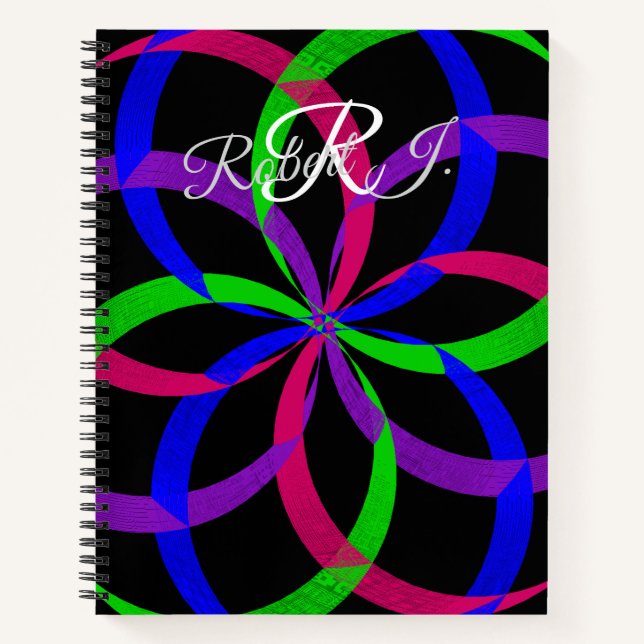 Cuaderno geométrico en espiral de figura 8 multico (Anverso)