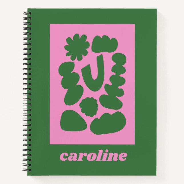 Cuaderno Geométrico Geométrico Gemétrico Verde Rosa Moderno (Anverso)