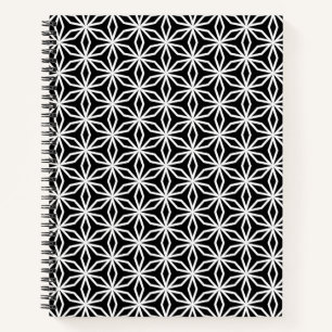Cuaderno Geométrico Inspirado en Japonés Negro y Blanco