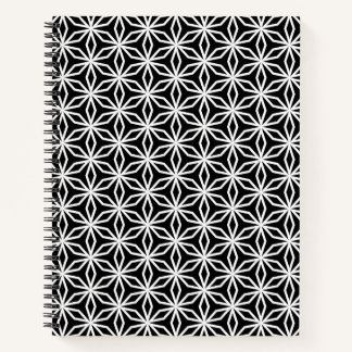 Cuaderno Geométrico Inspirado en Japonés Negro y Blanco