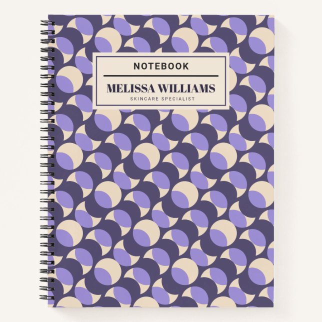 Cuaderno Geométrico Lavanda Retro Moderno (Anverso)