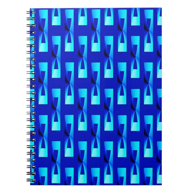 Cuaderno Geométrico metálico Art Deco - Azul cobalto (Frente)