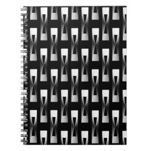 Cuaderno Geométrico metálico Art Deco - Plata y Negro