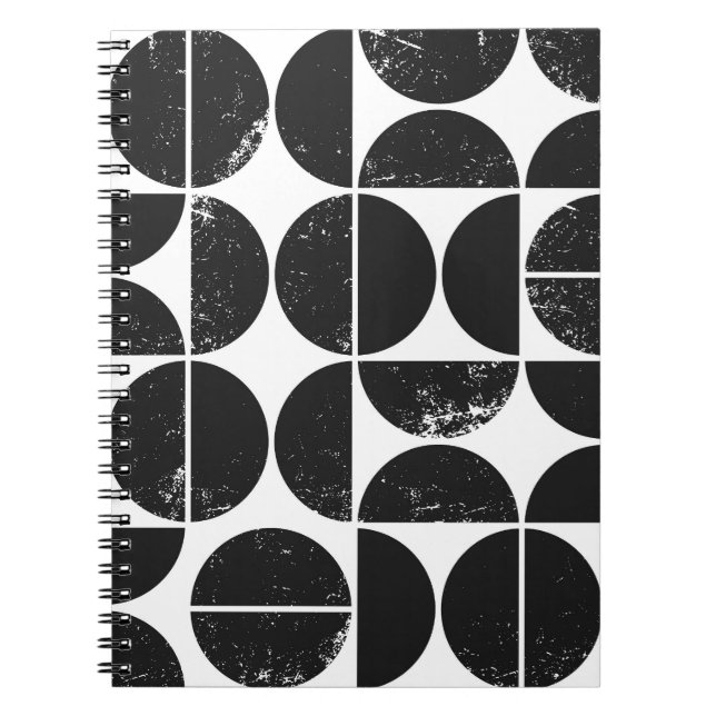 Cuaderno geométrico minimalista: semicírculos escandinavos. (Frente)