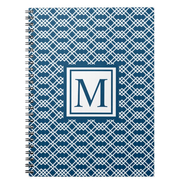 Cuaderno Geométrico moderno de Entramado Monograma Atlántic (Frente)
