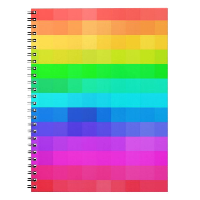 Cuaderno Geométrico moderno del Orgullo Arcoiris Mosaico Co (Frente)
