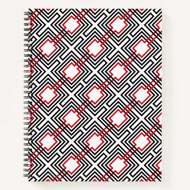 Cuaderno Geométrico negro rojo y blanco (Anverso)