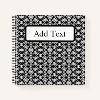Cuaderno Geométrico negro y blanco inspirado en Japón perso