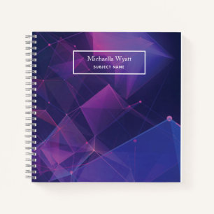 Cuaderno Geométrico Púrpura Personalizado Simple Moderno