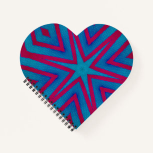 Cuaderno Geométrico rojo y azul de estrella
