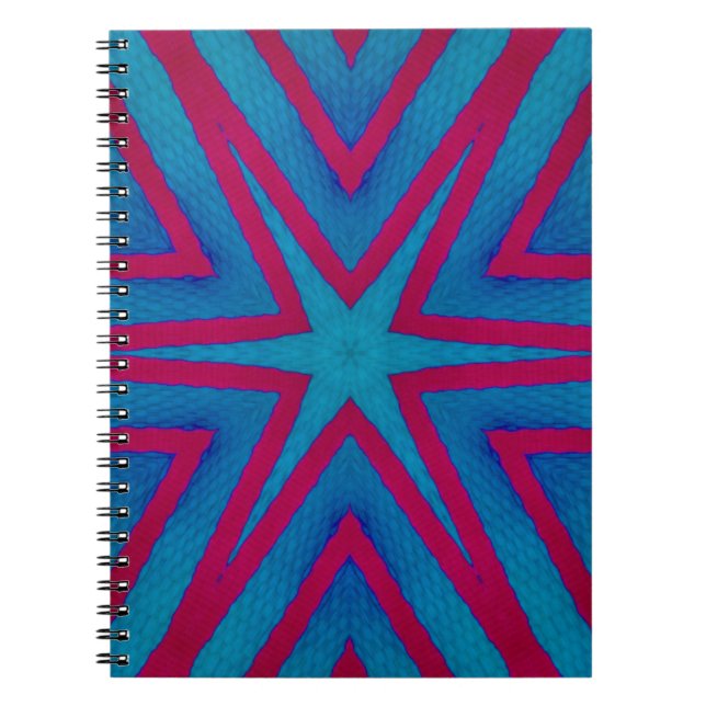 Cuaderno Geométrico rojo y azul de estrella (Frente)