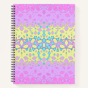 Cuaderno Geométrico rosa, lila, amarillo y azul cielo