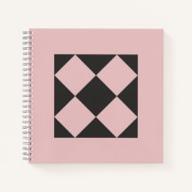 Cuaderno Geométrico Rosa Polvo y Negro Carbón