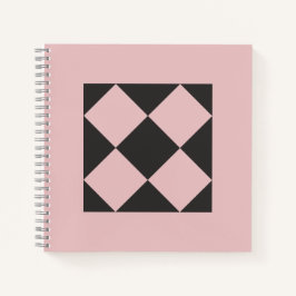 Cuaderno Geométrico Rosa Polvo y Negro Carbón