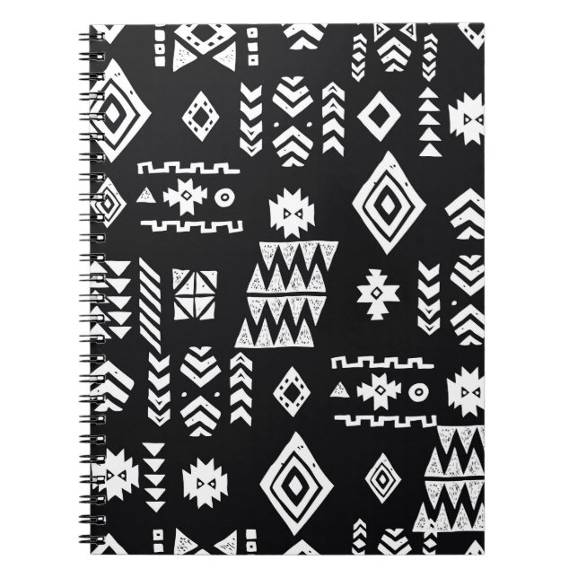 Cuaderno Geométrico tribal: fondo elegante y sin costuras. (Frente)