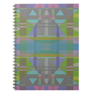 Cuaderno Geométrico verde azul púrpura
