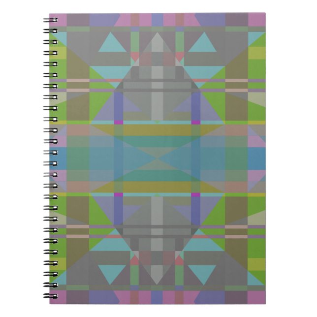Cuaderno Geométrico verde azul púrpura (Frente)