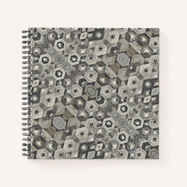 Cuaderno Geométricos en escala de grises